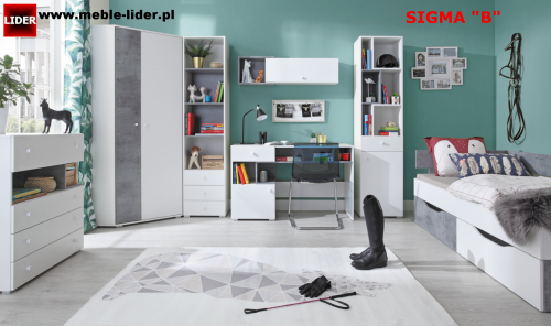 SIGMA B zestaw mebli do pokoju młodzieżowego z łóżkiem   