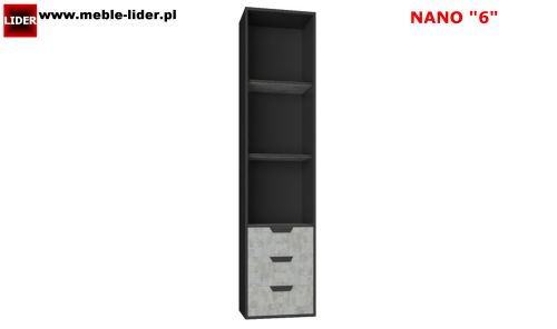 Regał Nano 6 do pokoju młodzieżowego z szufladami