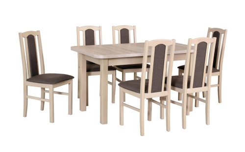 Stół WENUS 2L 80 x 140/180cm + 6 krzeseł BOS 7