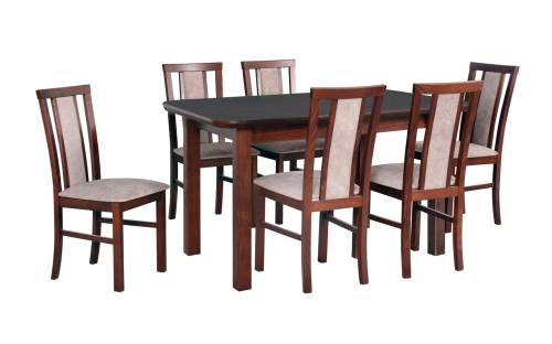 Stół WENUS 5S 90 x 160/200cm + 6 krzeseł MILANO 7