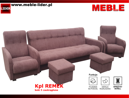 komplet wypoczynkowy REMEK z pufami