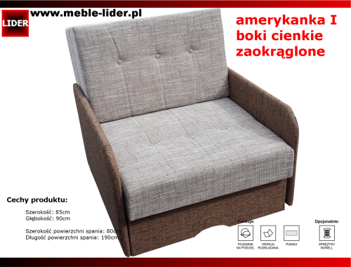 AMERYKANKA 1 BOKI CIENKIE ZAOKRĄGLONE