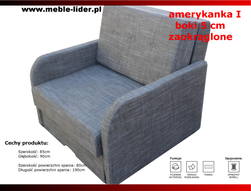 AMERYKANKA 1 BOKI ZAOKRĄGLONE