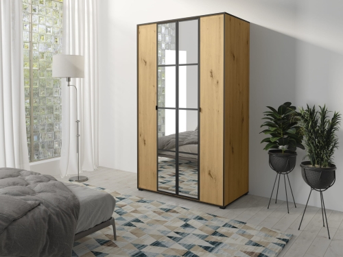 Szafa OSLO I 120 dąb artisan/czarny 