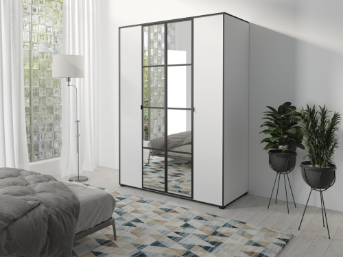 Szafa OSLO I 150 biały/czarny 