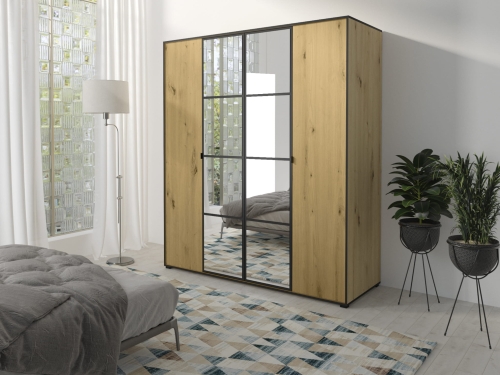 Szafa OSLO I 180 dąb artisan/czarny  