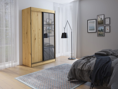 Szafa OSLO II 120 dąb artisan/czarny  