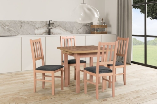 Stół MAX 7 80 x 80/110cm + 4 krzesła BOS 4