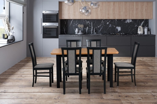 Stół WENUS 2S 80 x 140/180cm + 6 krzeseł MILANO 7 
