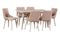 Stół OSLO 6 - 80 x 140/180cm + 6 krzeseł MONTI 5 pik muszelka