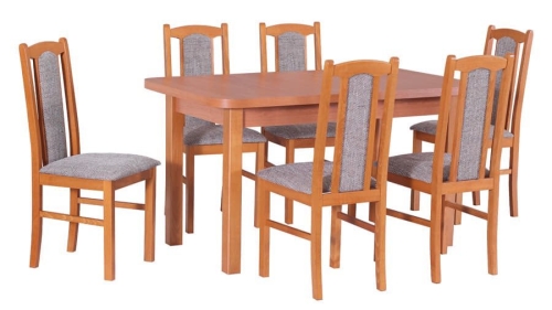 zestaw stół + 6 krzeseł olcha + capucino