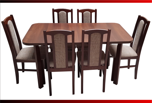 zestaw stół + 6 krzeseł orzech + capucino